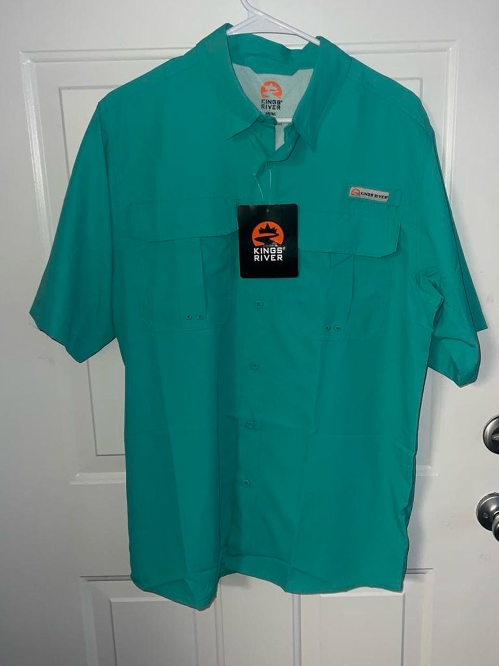 Men’s Short-Sleeve Button-Down Fishing Shirt - Teal